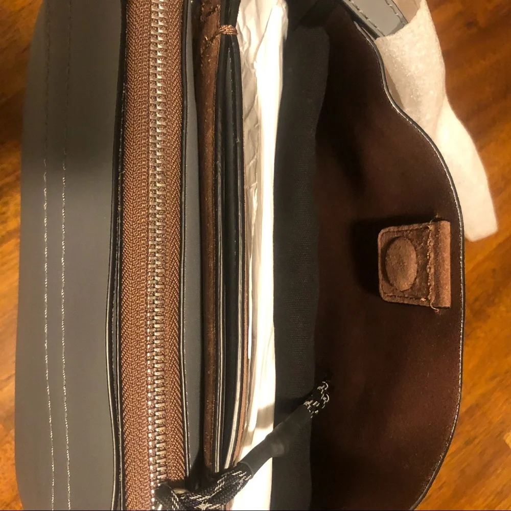 NWT $395 rag & bone Passenger Suede & Leather Crossbody Bag in Praline Suede!